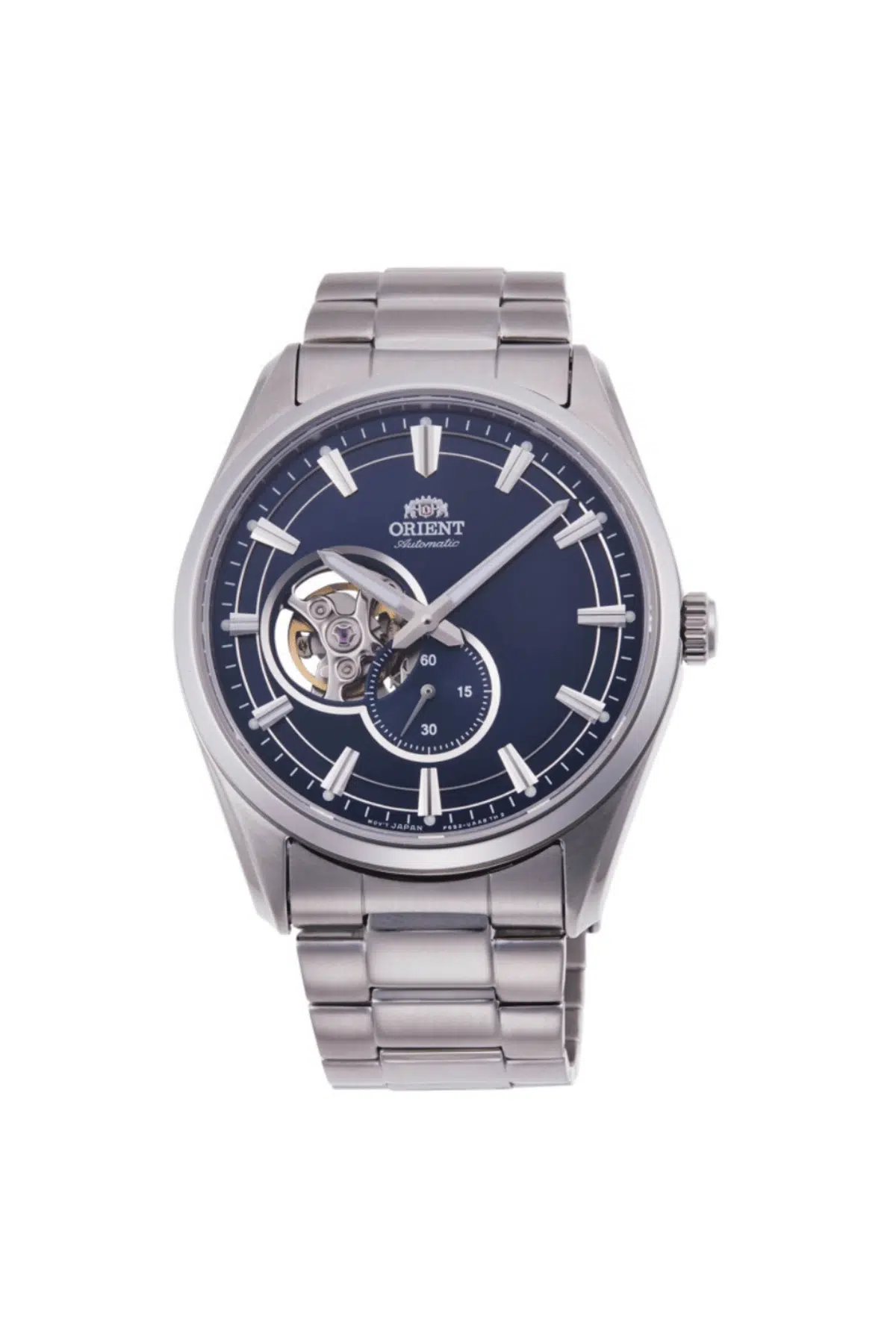 ORIENT Kurmalı Otomatik Çelik Gri Open Heart Safir Cam Lacivert Kadran 41 mm Erkek Kol Saati
