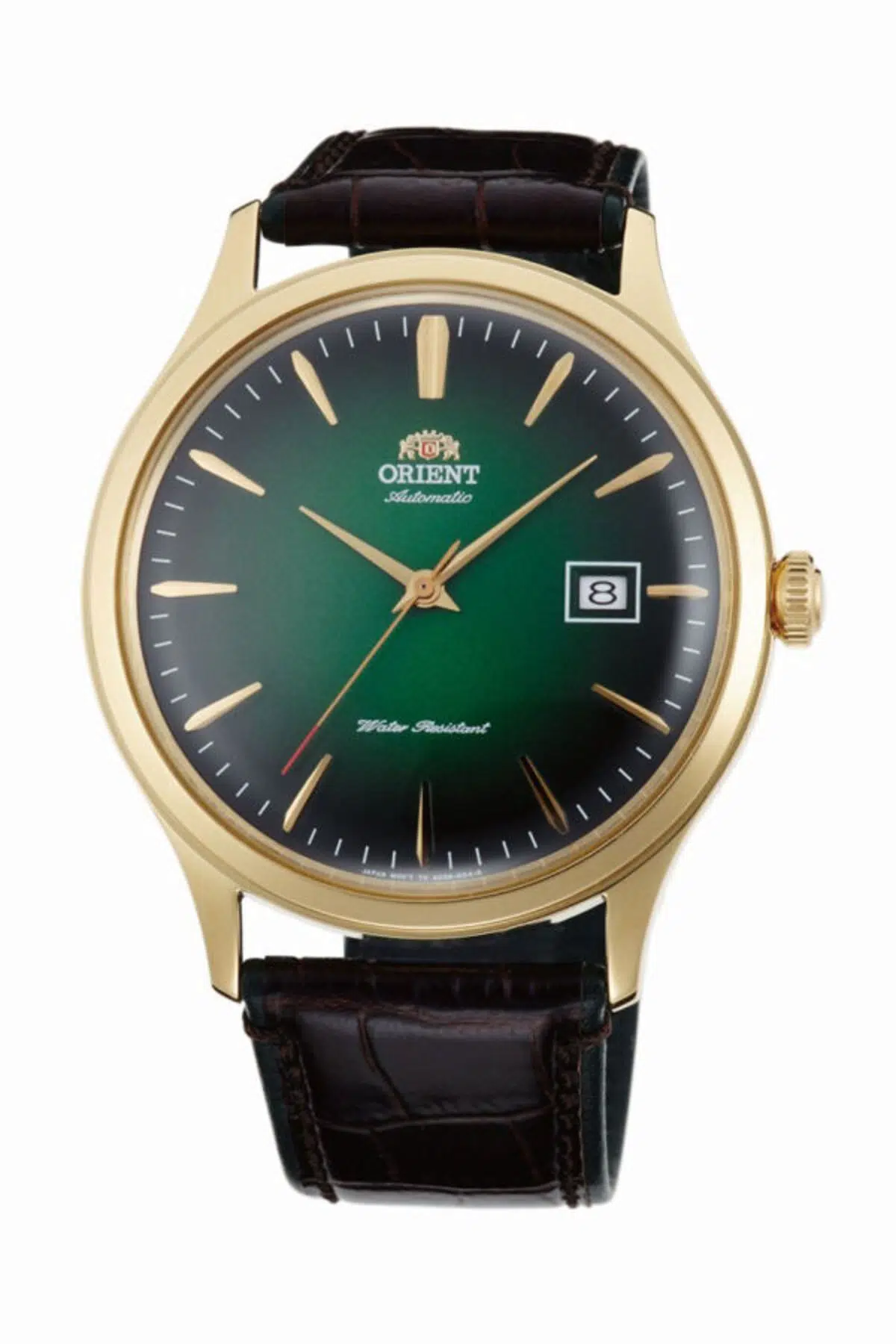 ORIENT TAC08002F0 Kurmalı Otomatik Deri Kahverengi Yeşil Kadran Kristal Mineral 42 mm Erkek Kol Saat